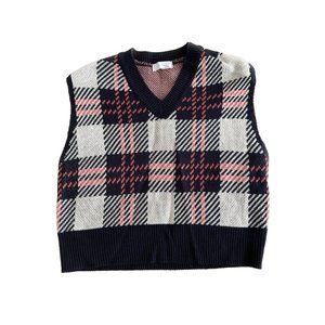 Oak + Fort plaid sweater vest